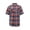 8AS183- Navy Orange, variant on Men’s Short Sleeve Cowboy Button Down Casual Plaid Pattern Western Dress Shirt (8AS185-BlackRed, L)