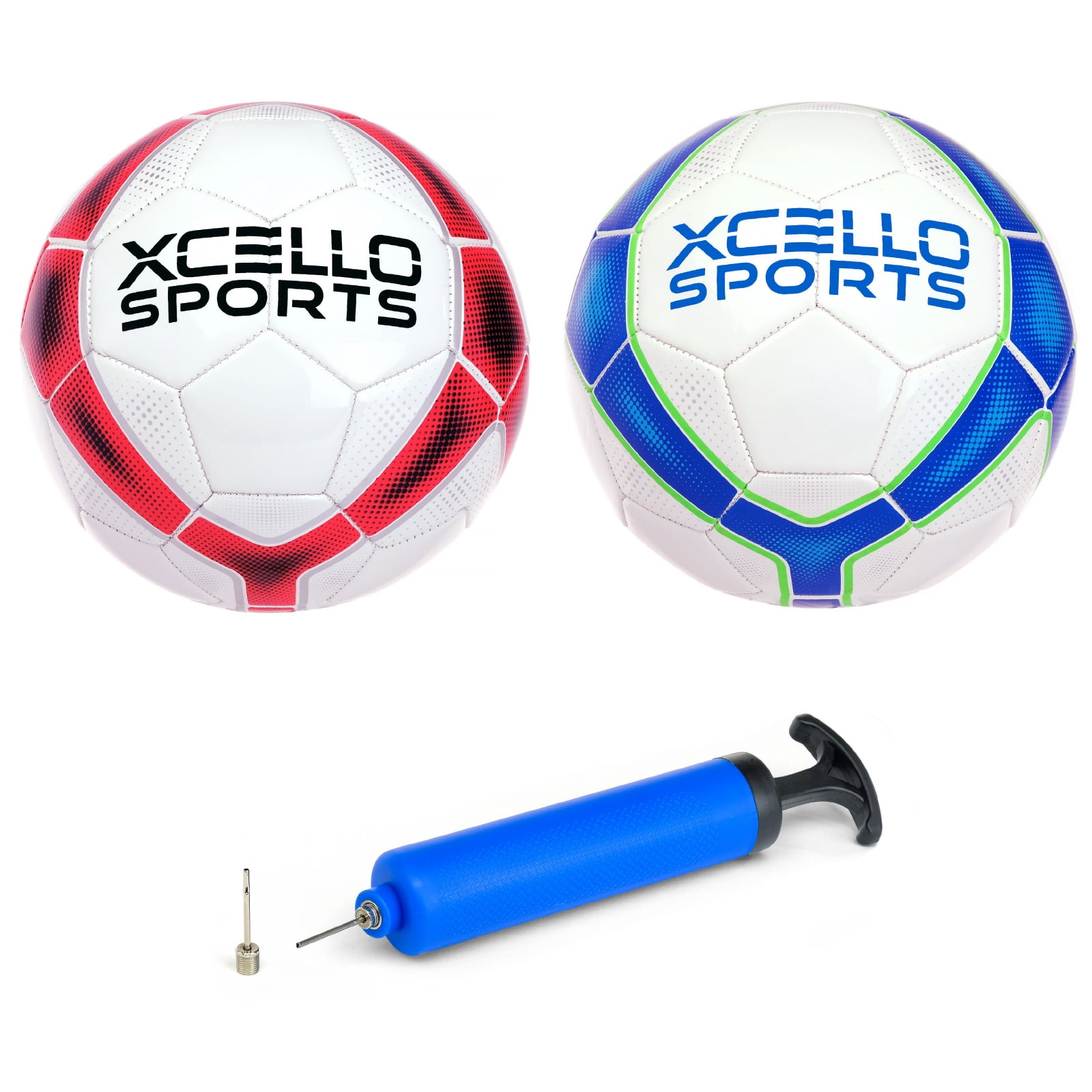 送料無料（沖縄は1000円) Xcello Sports Soccer Ball Premium耐久TPUカバー公式試合サイズ・重量2パックポンプ付( サイズは3、4、5があります) 通販
