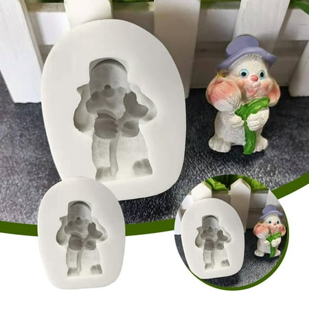 

Qepwscx Easter Bunny 3D Silicone Mold DIY Chocolate Baking Tool Drop Glue Mold Baking Gifts Clearance