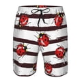 thumbnail image 4 of Disketp Men'S Swim Trunks Hawaiian Breathable Surf Beach Swimsuits Mesh Lining Beach Shorts With Pockets-Ladybugs On Black And White Striped1, 4 of 9