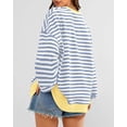 thumbnail image 3 of BTFBM Sweatshirt For Women Summer Crewneck Long Sleeve Oversized Striped Pullover Tops Y2K Clothes Workout Shirt, 3 of 10