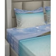 thumbnail image 2 of Ambesonne Beach Fitted & Top Sheet Set with Shams, Carribean Ocean Island, Cream Turquoise, 2 of 4