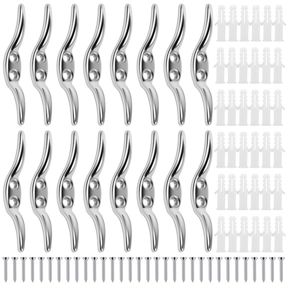 16Pcs Blind Cord Cleat Zinc Alloy Blind Cord Holder with Screws and Expansion Stopper Compact Blind Cord Winders Smooth Window Cord Cleat for Home Office