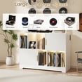 thumbnail image 6 of Record Player Stand Premium Vinyl Record Storage Cabinet, Turntable Stand with Adjustable Shelves - Holds 250+ Albums, Mid-Century Modern Design for Living Room/Bedroom, 6 of 13
