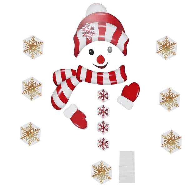 Divertidas pegatinas navideñas para refrigerador: calcomanías de PVC impermeables para refrigerador y puerta de garaje