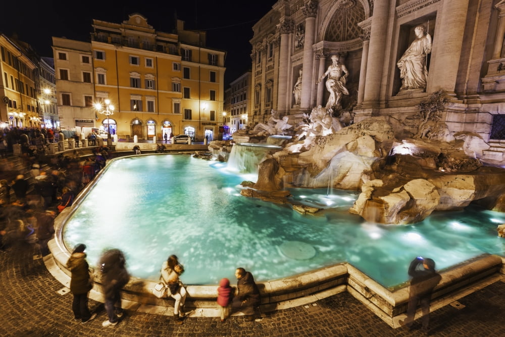 Tourists At Trevi F