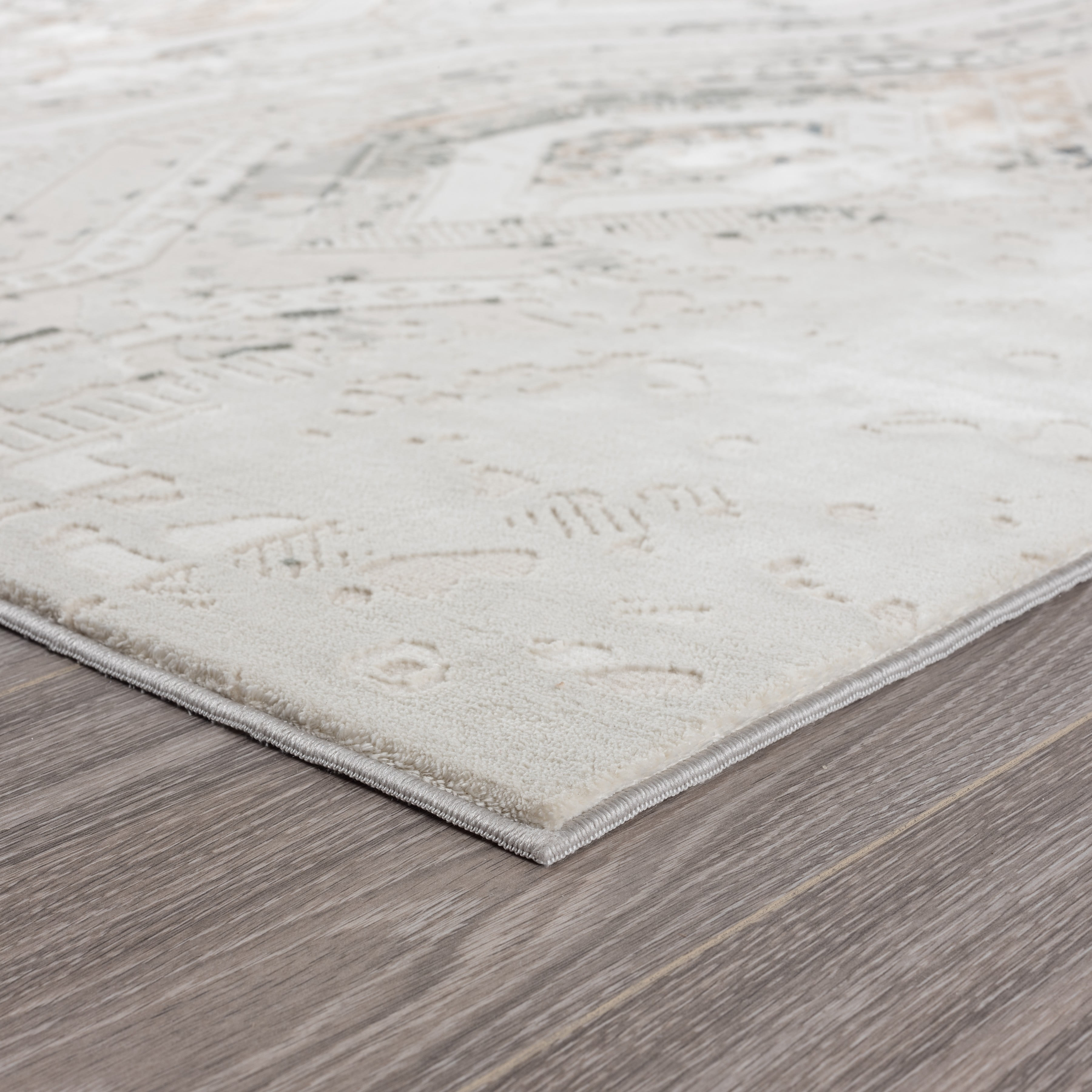 LR Home Martha Fel Gray/Cream Contemporary Geometric Polyester Area Rug, 7'10" x 9'10"