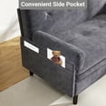 thumbnail image 3 of ZIVACATE 3 In 1 Sleeper Sofa Couch Bed Pull Out Velvet Futon Loveseat for Living Room,Grey, 3 of 7