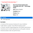thumbnail image 2 of Rear Drum Brake Hardware Kit - Compatible with 1987 - 1989 Dodge Raider 1988, 2 of 2