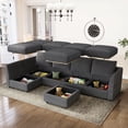 thumbnail image 3 of Marrber Convertible Modular L-Shaped Sectional Couch, 5 Seats Corner Sofa with Storage Ottoman for Living Room Small Space, Polyester Grey, 3 of 8