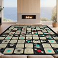 thumbnail image 2 of Design&I 8'x10' Washable Area Rug Vintage Vinyl Record Collage With Nostalgic Distressed Label Art for King Size Bedroom, Under Bed, Sleek Flatweave Pet Friendly, 2 of 7