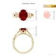 thumbnail image 5 of ANGARA Lab Grown Nature-Inspired Oval Ruby Floral Engagement Ring for Women in 14K Yellow Gold (Size-10x8mm) | July Birthstone Jewelry for Her | Lab-Grown Ruby Engagement Rings, 5 of 7