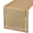 thumbnail image 1 of Hand Hemstitched Dining Table Runner Dresser Scarves, Silver Thread Interweaving (Dark Beige, 12 x 72 Table Runners), 1 of 5