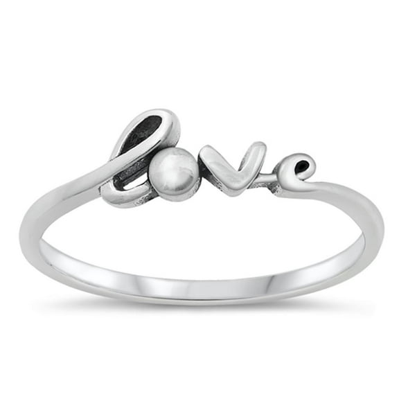 Love Written Script Cursive Ring .925 Sterling Silver Band Jewelry Female Male Unisex Size 5