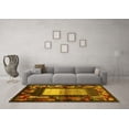 thumbnail image 3 of Ahgly Company Machine Washable Indoor Rectangle Abstract Yellow Contemporary Area Rugs, 7' x 9', 3 of 4