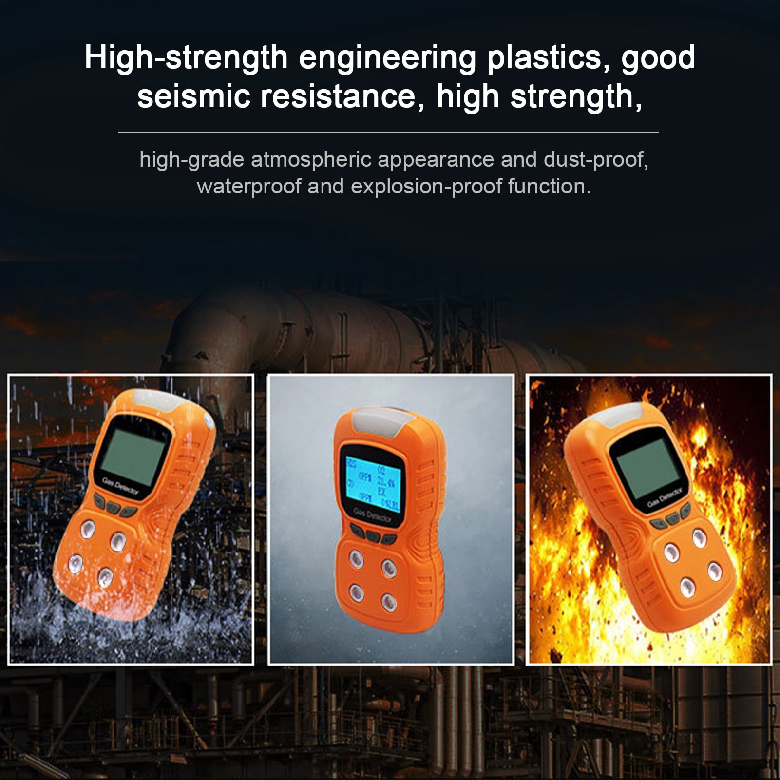 Aoresac Gas Monitor,Alarm Air Quality CO Monitor Toxic Air Quality Tester Meter Tester Analyzer Monitor Toxic LCD Tester Analyzer Portable Sound Vibration Alarm CO Toxic Reable Toxic Reable LCD WYAN
