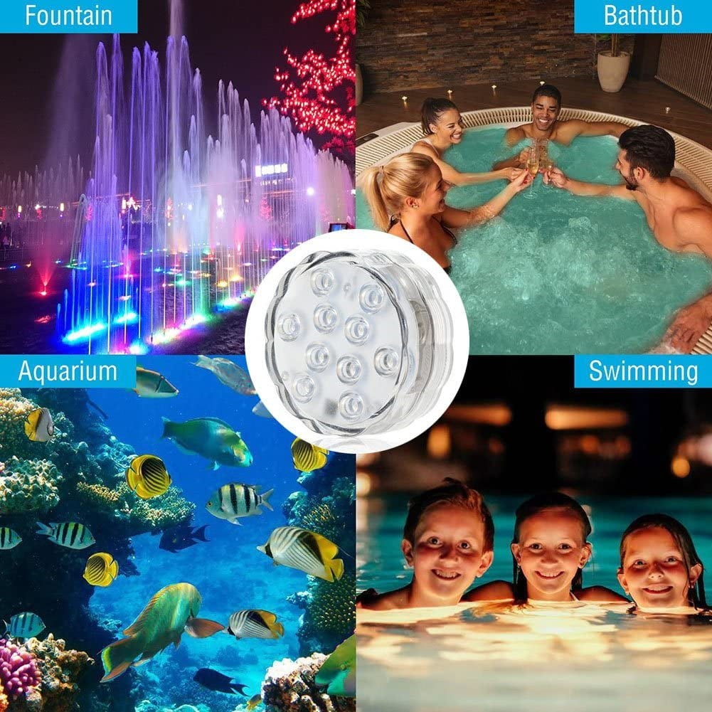 Boat Lights Wireless Battery Operated, Waterproof Marine Led Light for Deck Light Courtesy Interior Lights, for Fishing Kayak Duck Boat, RGB Multi Color Remote Controlled, 8pcs