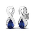 thumbnail image 2 of 925 Sterling Silver 8x5mm Pear Blue CZ Open Infinity Mother's Day Gift Women Earrings, 2 of 4