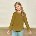 thumbnail image 3 of Xiaowennn Girls Long Sleeve Shirts Kids Arc Hem Side Slit Soft Tunic Tops T Shirts Long Sleeve T Shirt Girls, 3 of 6