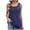 Dark Blue, variant on Fmbrln Summer Tank Tops for Women Crew Neck Sleeveless Pleated Tops Casual Solid Color Shirts Dark Blue 2XL