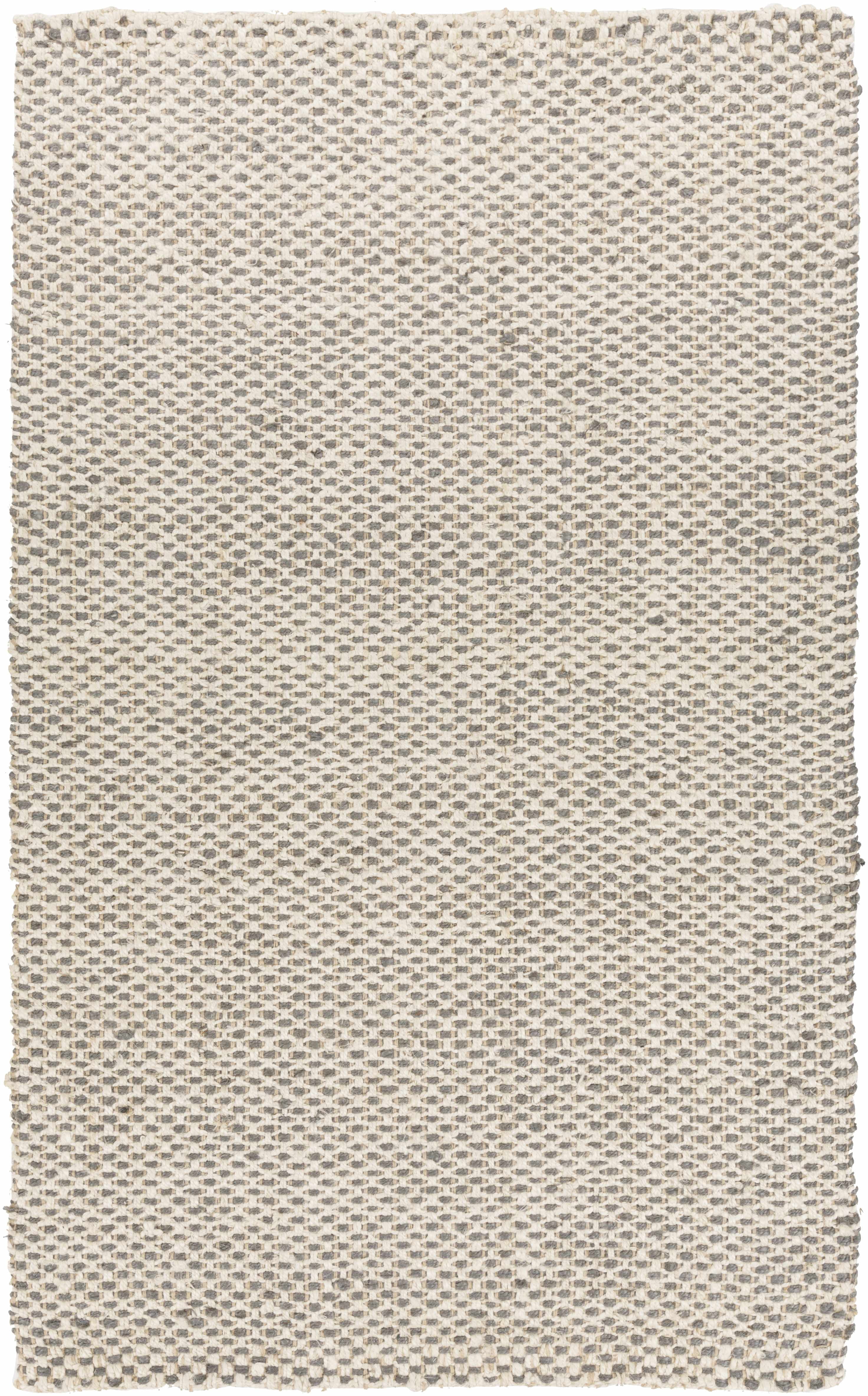 Hauteloom Carrier Jute Living Room, Bedroom Area Rug - Natural Fibers - Charcoal, Ivory - 2' x 3'