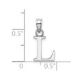 thumbnail image 3 of Diamond2Deal 14K White Gold Block Letter L Initial Pendant for Women, 3 of 6