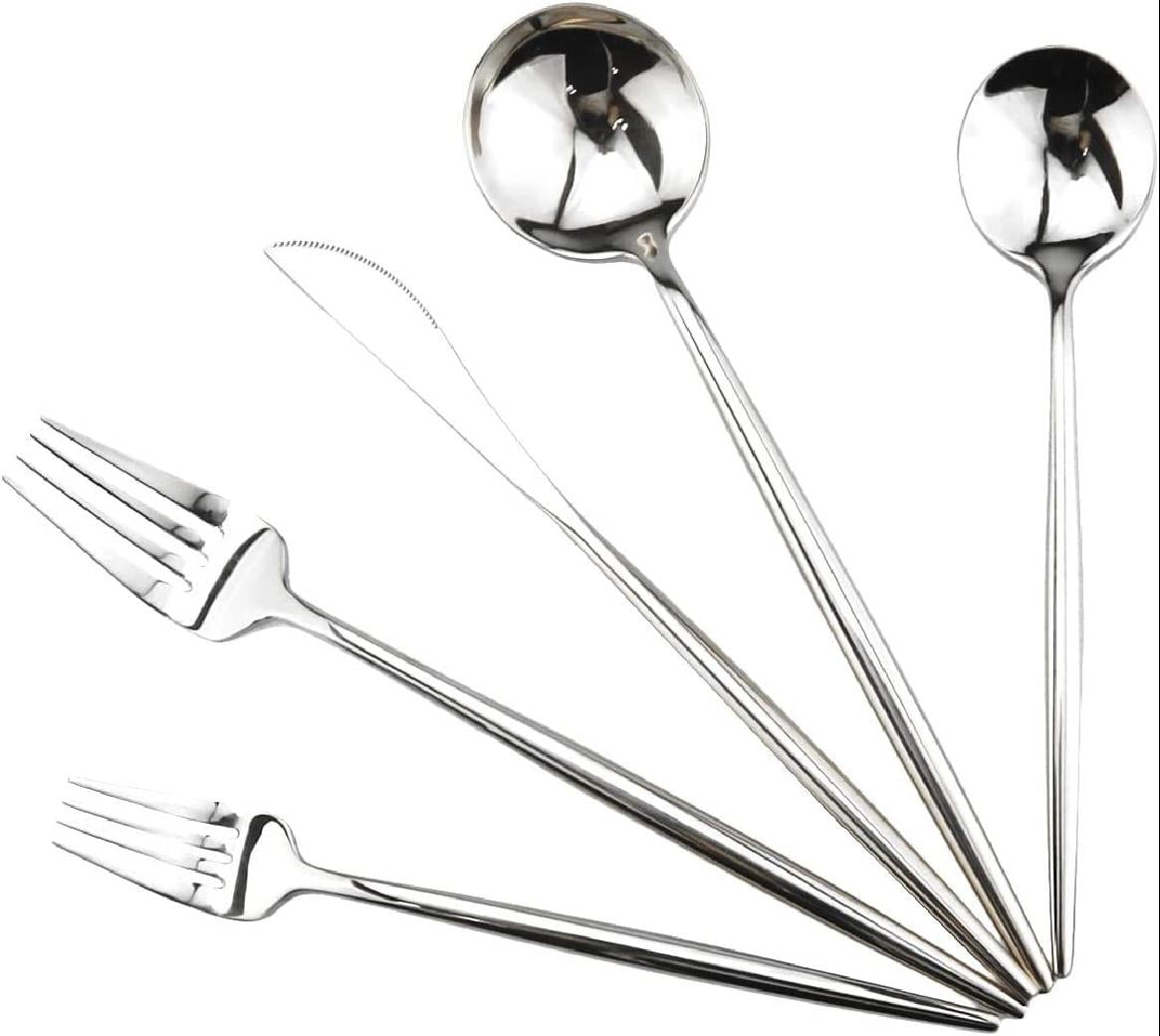 Portable Silverware Set 20Piece Flatware Cutlery Set 18/10 Stainless Steel Mirror