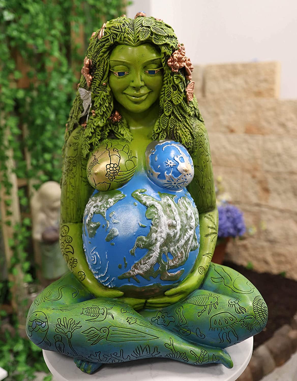 Ebros Geschenk Millennial Gaia Statue – Handbemalt, Aus Polystone, 17,8 Cm, Dekoration Für Haus & Garten