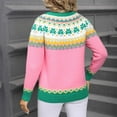 thumbnail image 6 of HOMBOM Womens Fall Sweaters Warm Knit Pink Floral Christmas Crew Neck Tops for Womens Pullover, 6 of 9
