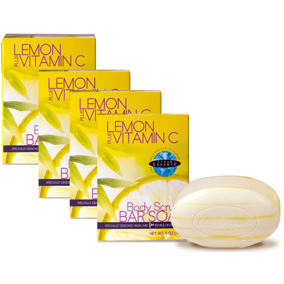 Clear Essence Lemon Plus Vitamin C Body Soap Scrub 5oz, 4Pack