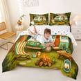 thumbnail image 3 of Catabedysis Retro Camper Full Size Comforter Sets,Camp Life Print Bedding Comforter Set For Boys,Multicolor,Polkadot Reversible,3 Pieces,1 Comforter and 2 Pillowcases, 3 of 7