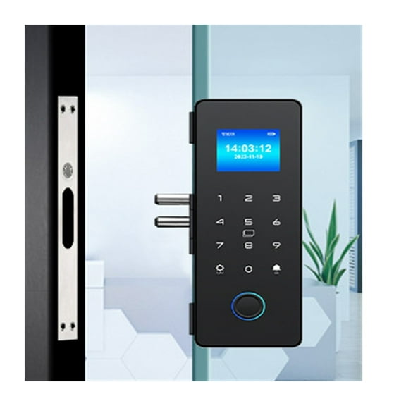 Smart Fingerprint Lock Bluetooth Sliding Glass Door Electronic Digit Card Hook App Remote Unlock