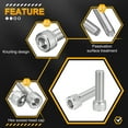 thumbnail image 3 of 3/8"-16x1-1/4" Socket Head Cap Screws Bolts - 25Pack - 304 Stainless Steel Hex Head Metric Screws - Silver, 3 of 6
