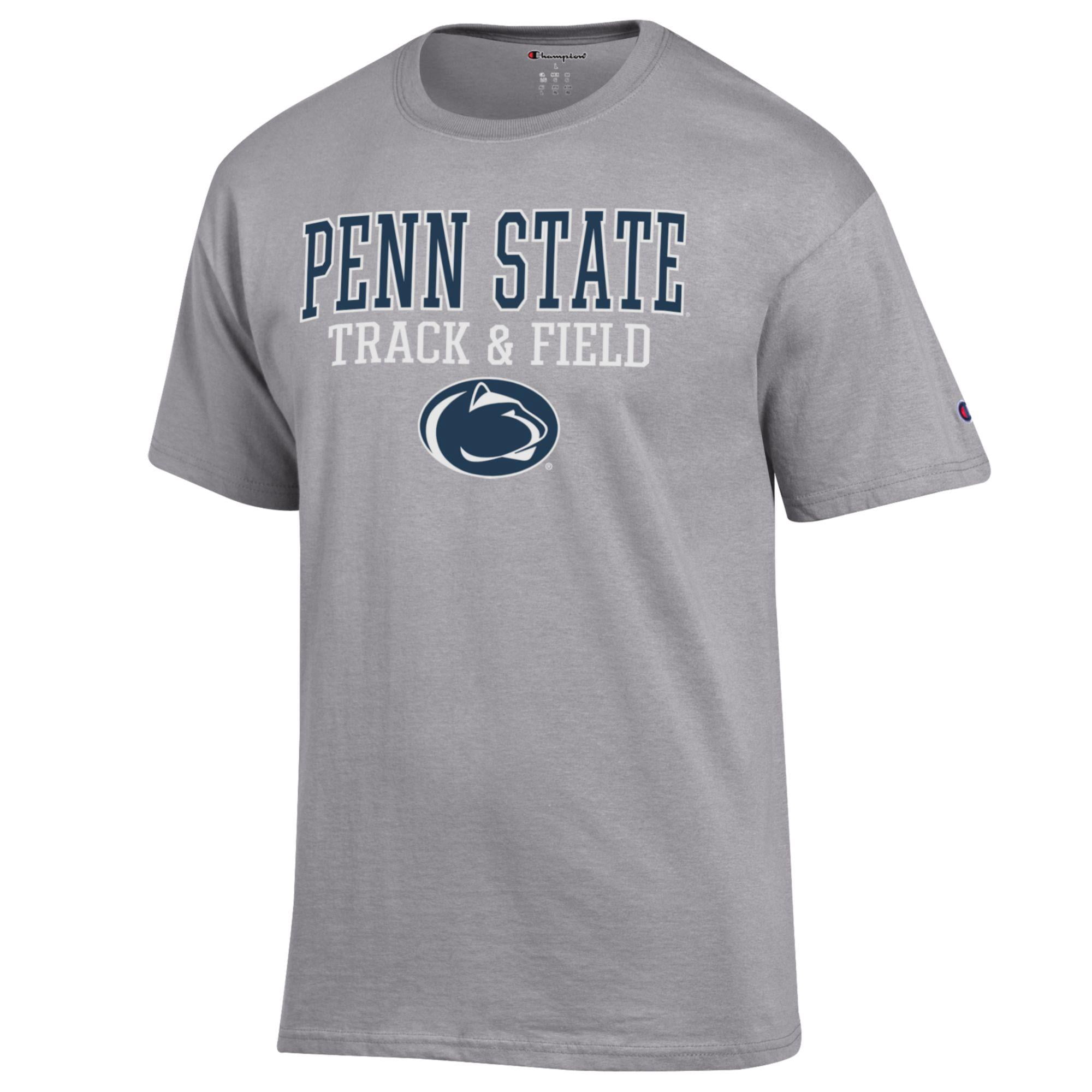 Men's Champion  Gray Penn State Nittany Lions Track & Field Stack T-Shirt