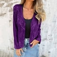 thumbnail image 5 of QQZ Regular Fit Open Front Sequin Cardigan For Women, Long Sleeve Lightweight Cardigan Sweaters For Women, Fall Outfits For Travel Business Casual Party Daily Wear, 5 of 9