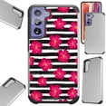thumbnail image 1 of Compatible with Samsung Galaxy S21 5G Hybrid Fusion Guard Phone Case Cover (Flower Stripe), 1 of 1