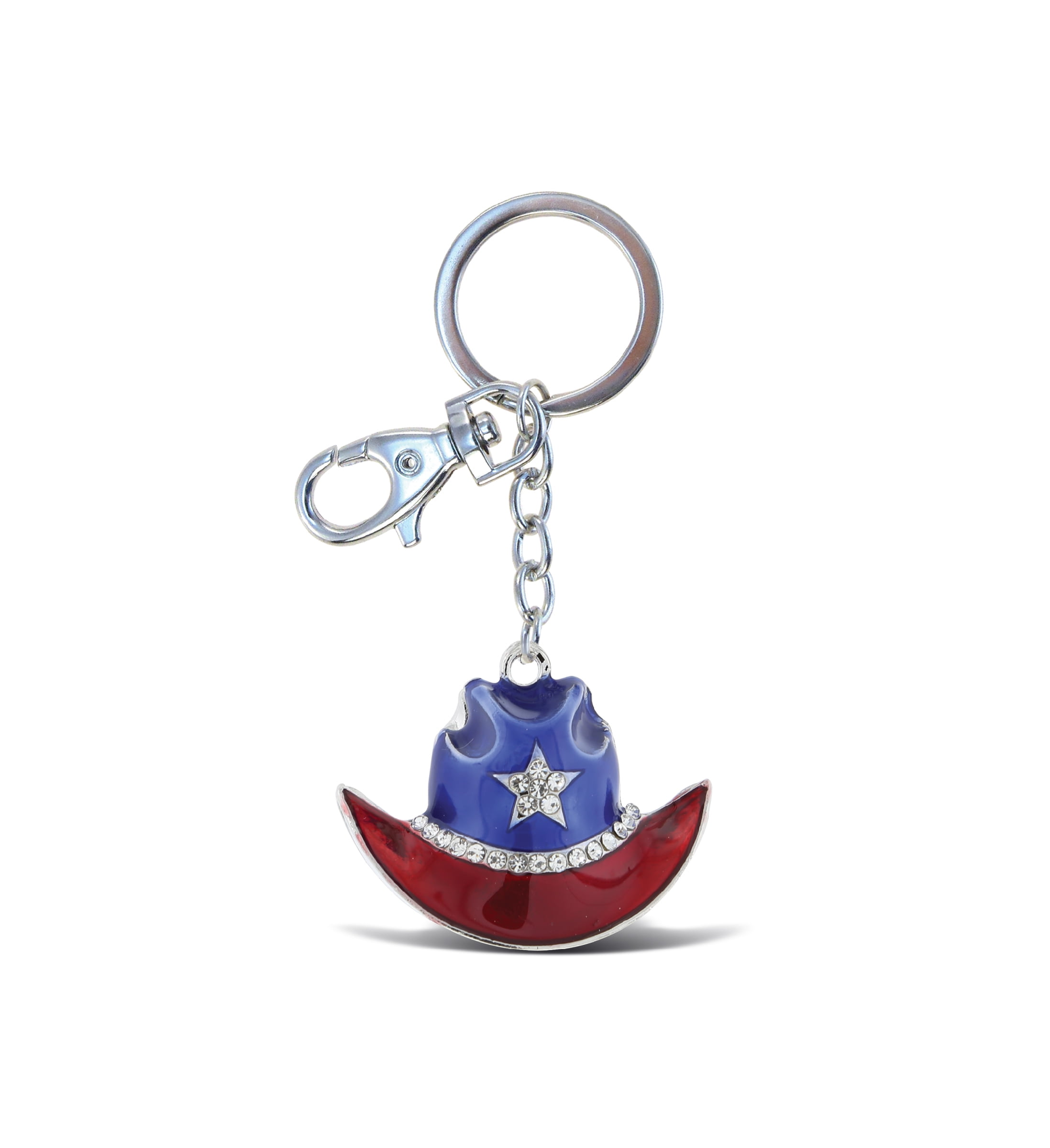 Aqua79 Cowboy Hat Keychain Texas Flag Hat 3D Sparkling Charm
