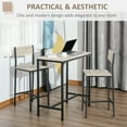 thumbnail image 4 of Nmkwnr Wood Tabletop Metal Frame Dining Table Set for 2, 1 Pack Kitchen Table and 2 Pack Chair, Beige, 4 of 9