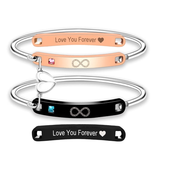 Infinity Symbol Bracelets Set - Love You Forever Magnetic Heart Attraction Bracelet Set Graduation Gifts for Sisters Boyfriend and Girlfriend