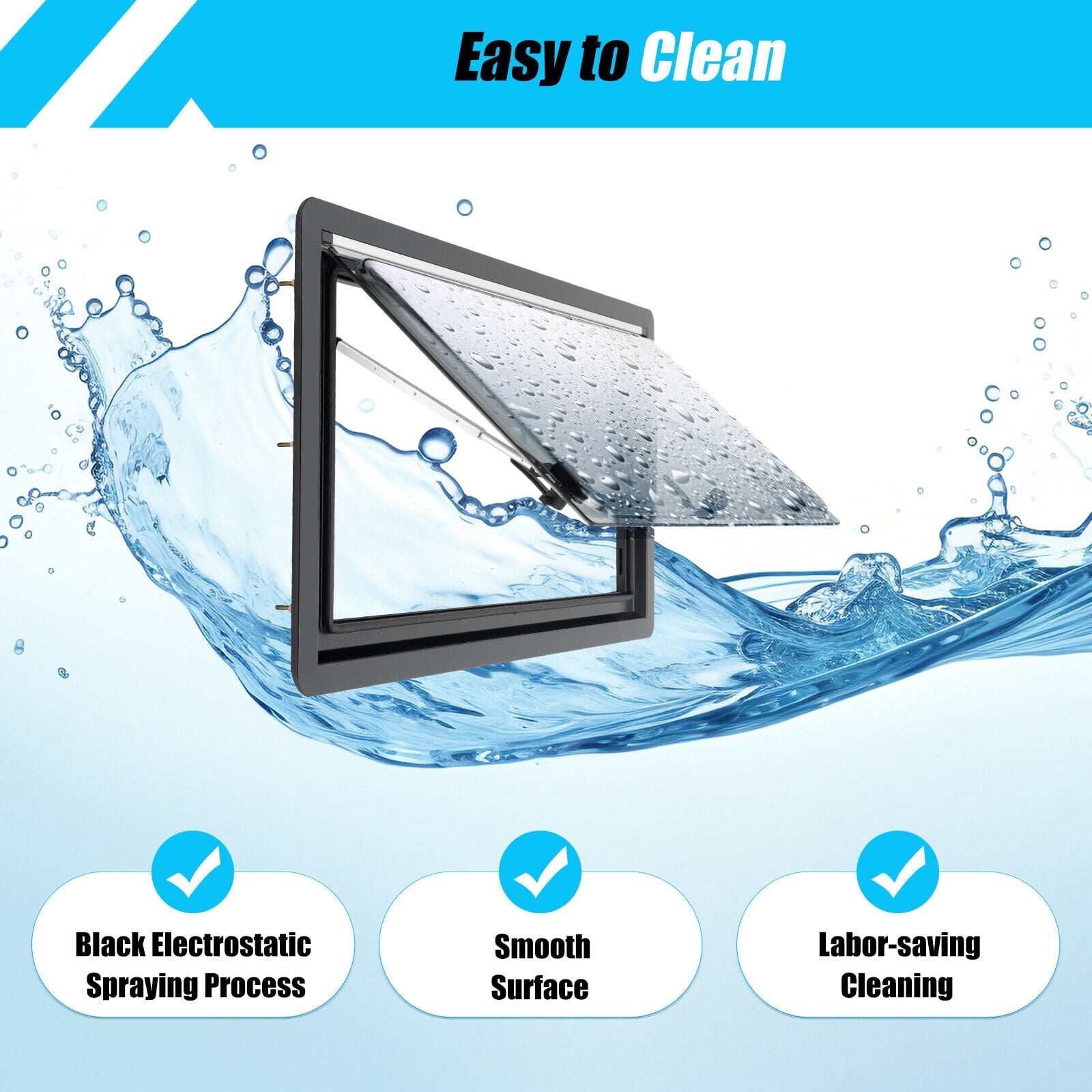 900*500mm/35.4x19.7 inch RV Caravan Camper Van Hinged Window Vent Hatch