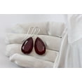 thumbnail image 2 of Sterling Silver Red Simulated Ruby Earrings Faceted Large Pear Teardrops Simple Briolette Dangle Drops Designed for Adult Women, 2 of 5