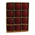 thumbnail image 3 of HomeDM 12PCS Velvet Christmas Balls Ornaments Red 8cm/3.15" Flocked Balls Christmas Tree Decorations Shatterproof Hanging Pendant for Xmas Tree Holiday Home Decor, 3 of 6