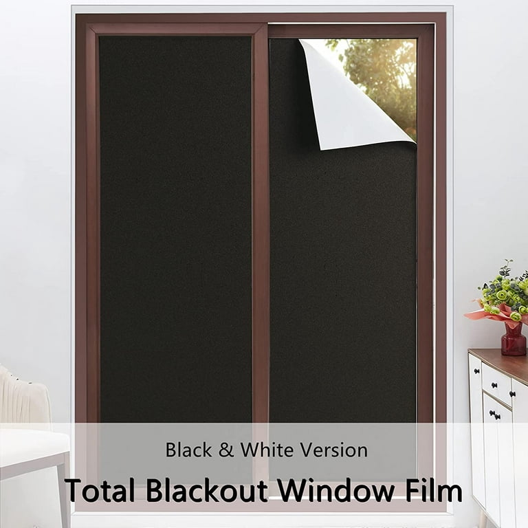 Velimax Static Cling Privacy Window Film, Black, Blackout, Removable,No  Adhesive