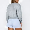 thumbnail image 3 of Futezty Women Cropped Bomber Jacket Long Sleeve Button Down Coat Outerwear, 3 of 4