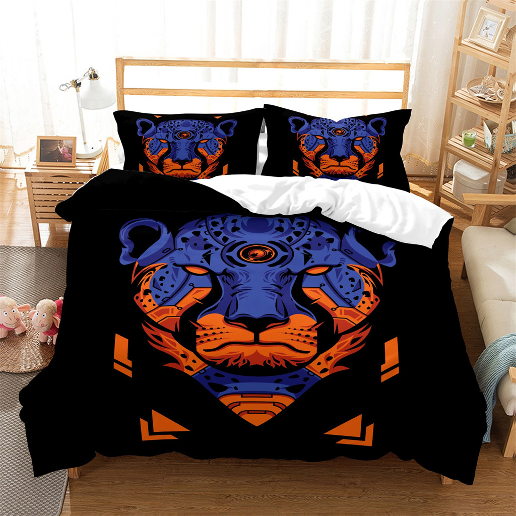 3D Animal Tiger Print Bed Duvet Cover Set Twin Full Queen King Size 3D