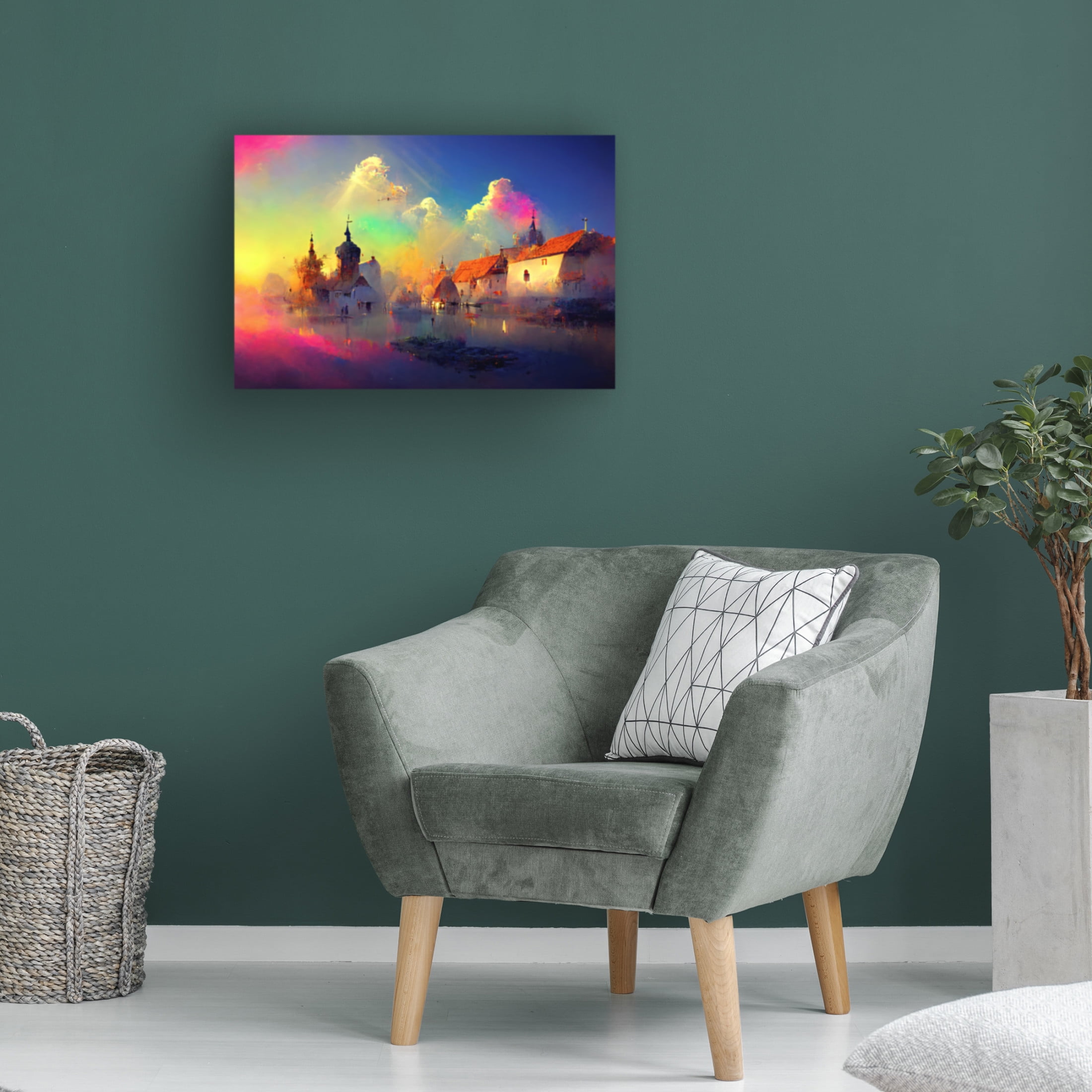 Canvas Wall Art - Ray Heere 'Medieval Landscapes 5' Wall Art for Living Room, Bedroom, or Office Décor by Trademark Fine Art - 32 x 22 Inches