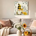 thumbnail image 6 of Canvas Wall Art Honey Gnome Canvas Art Print Daisy Bee Pastoral Farmhouse Retro Background Pictures Wall Decor for Living Room Bedroom Artwork Decorations Stretched Framed Ready to Hang 8"x8", 6 of 9