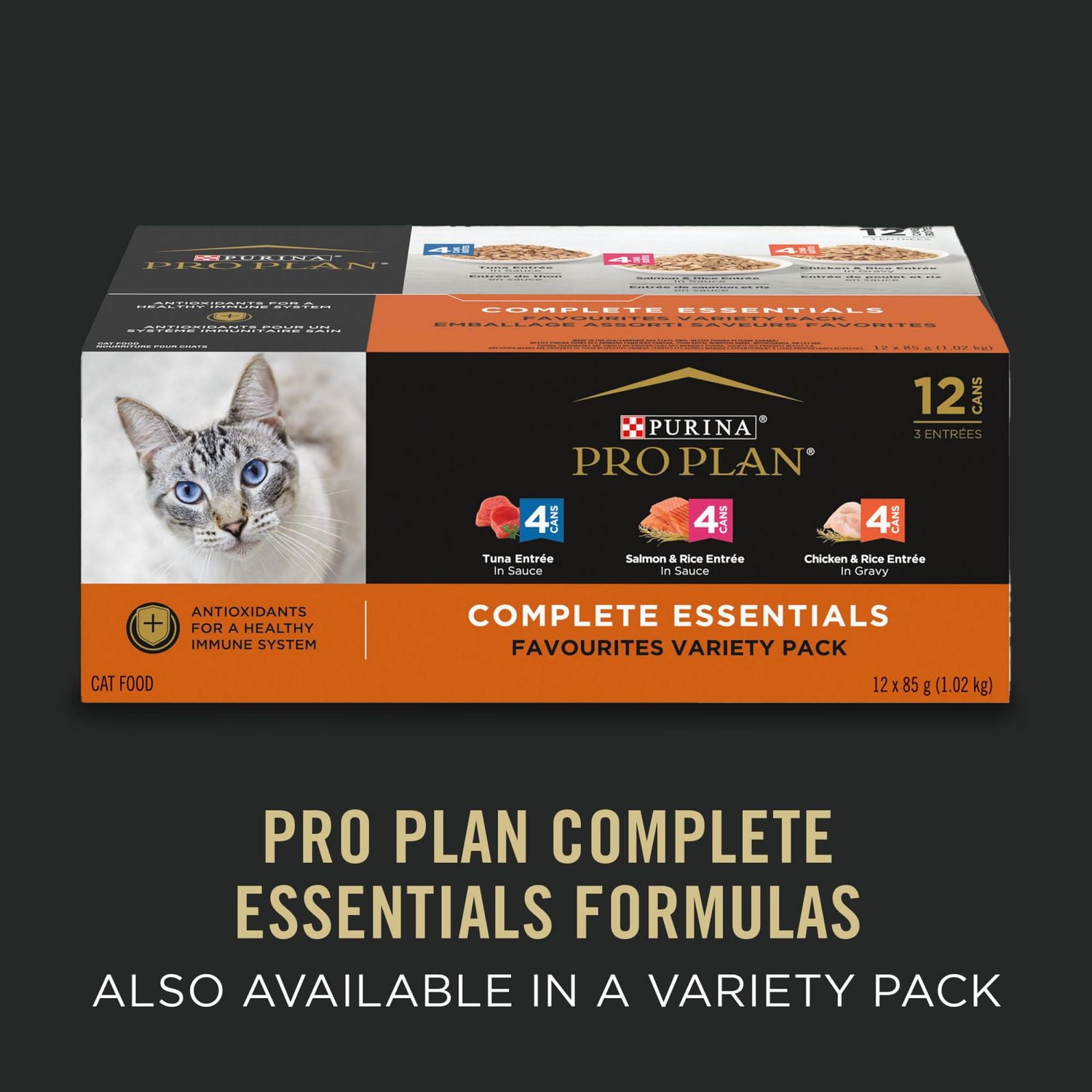 Purina Pro Plan Complete Essentials Chicken & Rice Entrée in Gravy, Wet Cat Food 85 g