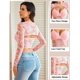 thumbnail image 2 of Camisola de malla transparente de 2 piezas con encogimiento de hombros Avidlove, 2 of 6