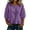 Purple, variant on Women's Puff Half Sleeve Peplum Tops Loose Fit Blouse Casual Work Business Summer Shirts Keyhole Back Tie Neck